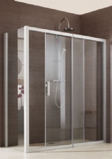 Porte coulissante douche verre transparent LEDA modle JAZZ SANS SEUIL